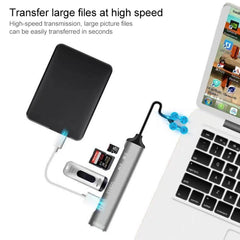 C-805 5 in 1 USB-C / Type-C to 3 USB 3.0 + TF / SD Card Reader Adapter, C-805