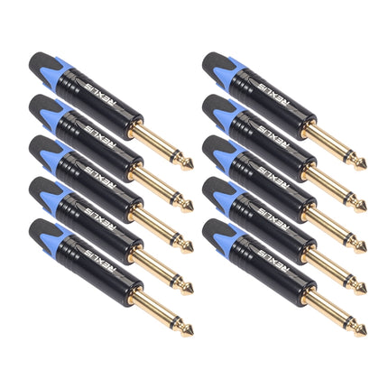 10 PCS TC202 6.35mm Gold-plated Mono Sound Welding Audio Adapter Plug