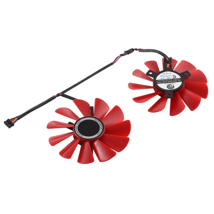 FDC10U12S9-C 0.45amp 4 Pin Graphics Video Card Cooling Fans for XFX RX 560D RX 570 RX 580 RX Vega, Diameter: 85mm, Pairs, FDC10U12S9-C