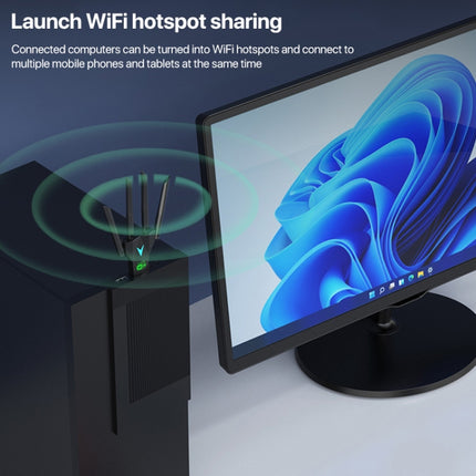 1300Mbps 5G Wireless Network Card Gigabit Dual Band Driver-free USB WiFi Receiver, 1300Mbps 5G