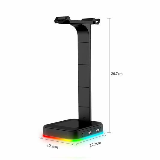 RGBD9 Colorful Glowing Gaming Headset Display Stand with Charging + Data Transmission Dual USB Interface