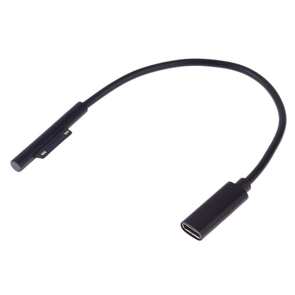 USB-C / Type-C Female to 6 Pin Male Laptop PD Fast Charging Cable for Microsoft Surface Pro 9 / 8 / 7 / 6 / 5 / 4 / 3, Cable Length: 0.2m, Pro 9 / 8 / 7 / 6 / 5 / 4 / 3 to USB-C / Type-C Female Black                                                     ...