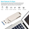 3 in 1 64G Micro USB + 8 Pin + Type-C Metal Rotating Push-pull Flash Disk with OTG Function, 64G USB + 8 Pin + Type-C