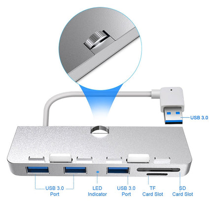 Rocketek For iMac USB3.0 x 3 + SD / TF Multi-function HUB Expansion Dock