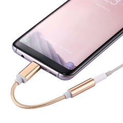 USB-C / Type-C Male to 3.5mm Female Weave Texture Audio Adapter, Length: about 10cm, Gold, Rose Gold, Silver, Black