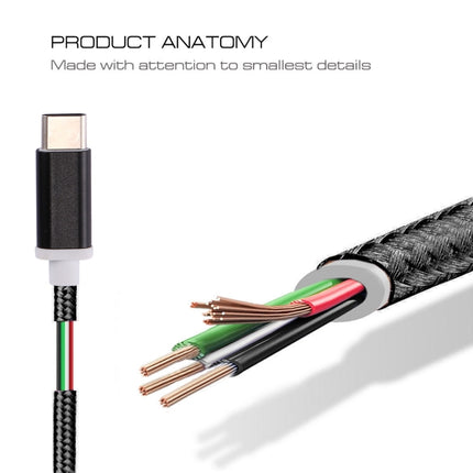 USB-C / Type-C Male to 3.5mm Female Weave Texture Audio Adapter, Length: about 10cm, Gold, Silver