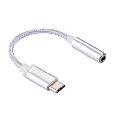 USB-C / Type-C Male to 3.5mm Female Weave Texture Audio Adapter, Length: about 10cm, Gold, Rose Gold, Silver, Black