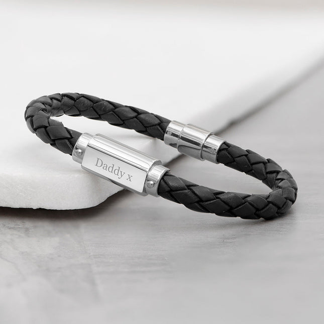 Personalised Luxury Men's Leather Bracelet