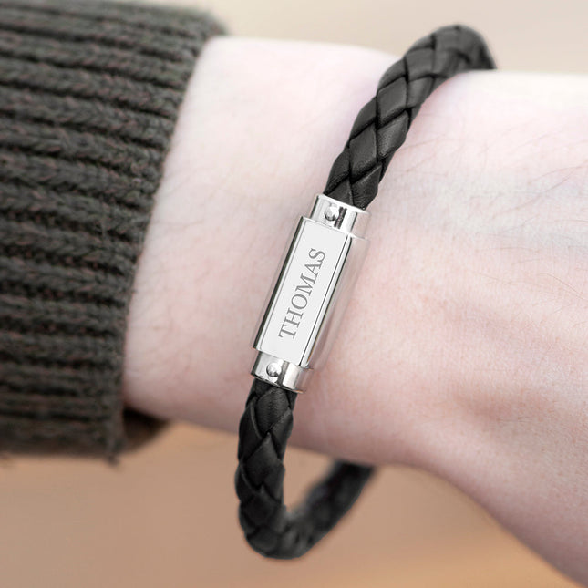 Personalised Luxury Men's Leather Bracelet