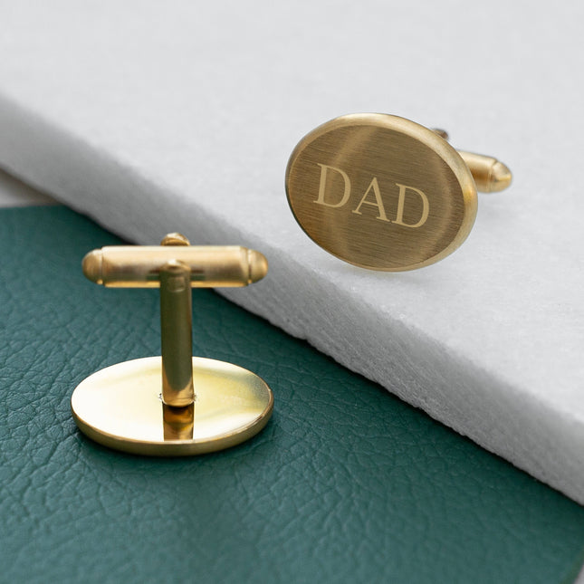 Personalised Men's Gold Oval Cufflinks
