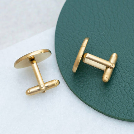 Personalised Men's Gold Oval Cufflinks