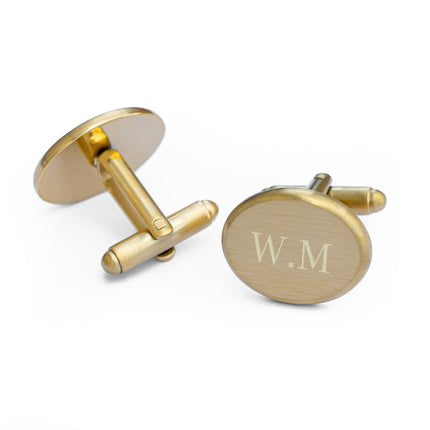 Personalised Men's Gold Oval Cufflinks
