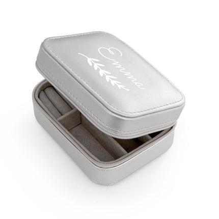 Personalised Wreath Silver Travel Jewellery Case