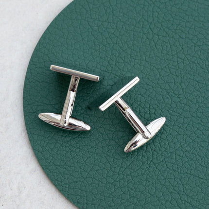 Personalised Contemporary Silver Plated Square Cufflink Set