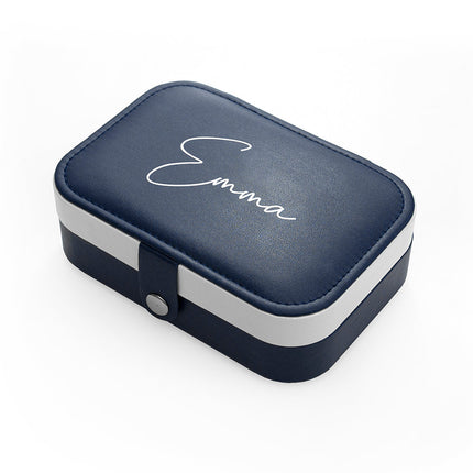 Personalised Midnight Blue Jewellery Case