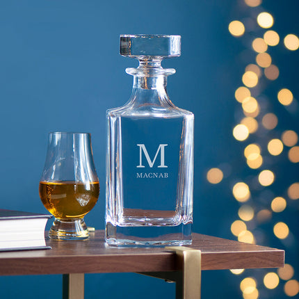 Personalised Classic Monogram Square Decanter