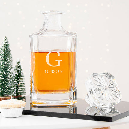Personalised Classic Monogram Square Decanter