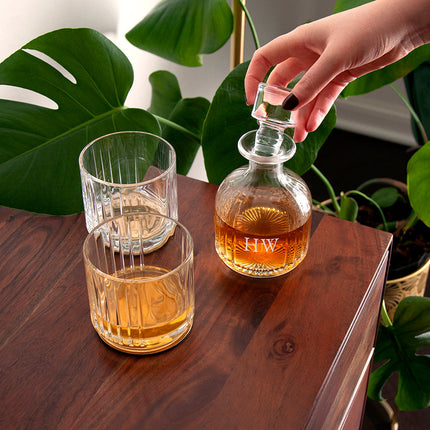 Personalised Stacking Whisky Decanter and Tumblers Set