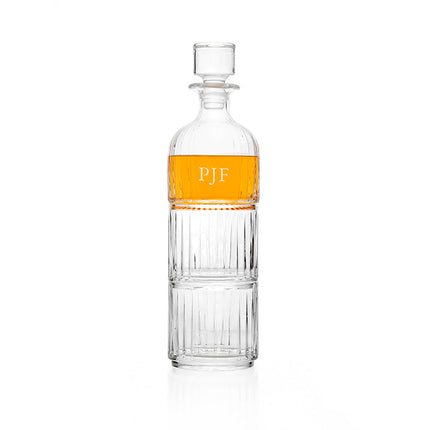 Personalised Stacking Whisky Decanter and Tumblers Set