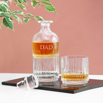 Personalised Stacking Whisky Decanter and Tumblers Set