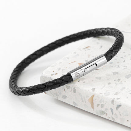Personalised Men's Celtic Trinity Capsule Leather Bracelet