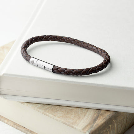Personalised Men's Celtic Trinity Capsule Leather Bracelet
