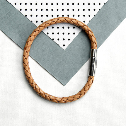Personalised Men's Celtic Trinity Capsule Leather Bracelet