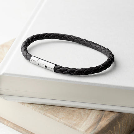 Personalised Men's Infinity Capsule Leather Bracelet