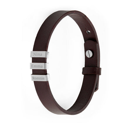 Personalised Men's Soho Tag Brown Leather Bracelet