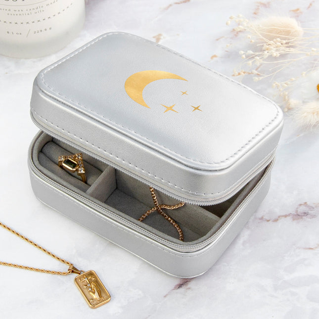 Silver Moon and Stars Jewellery Case