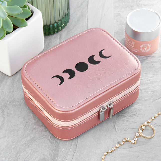 Metallic Pink Moon Phase Jewellery Case