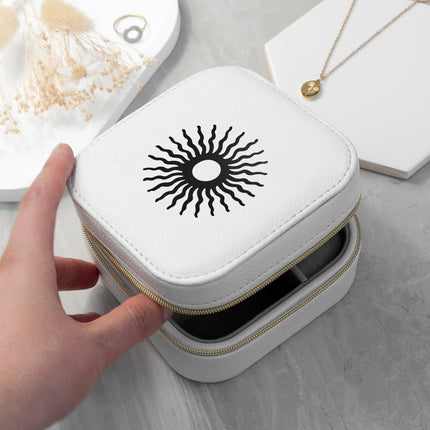 Customisable Sun White Travel Jewellery Case