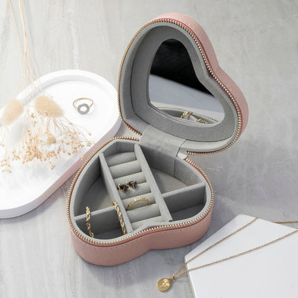 Personalised Pink Heart Jewellery Case
