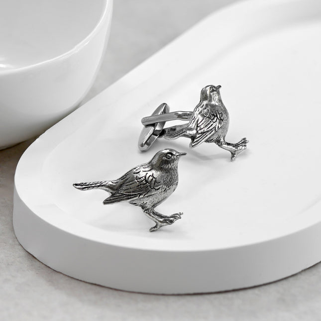 Men's Large Garden Robin Cufflinks