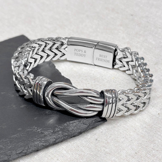 Personalised Men's Woven Stainless Steel Infinity Knot Bracelet