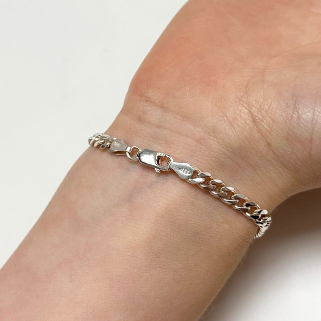 Personalised Child's Sterling Silver Chain and Link Bracelet