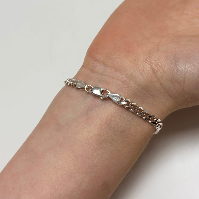 Personalised Child's Sterling Silver Chain and Link Bracelet