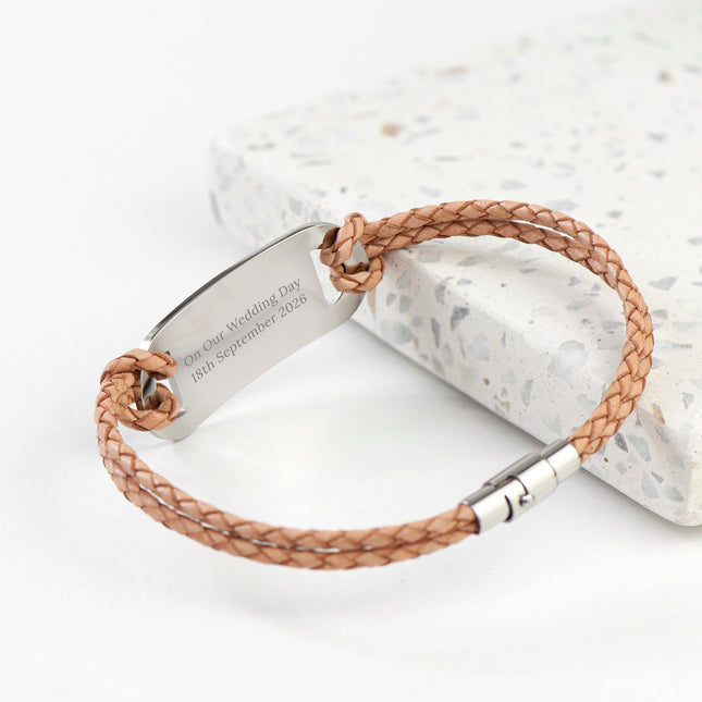 Personalised Men's Infinity Statement Leather Bracelet