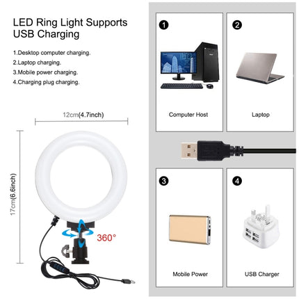 PULUZ 4 in 1 Vlogging Live Broadcast Smartphone Video Rig + 4.7 inch 12cm Ring LED Selfie Light Kits with Microphone + Tripod Mount + Cold Shoe Tripod Head for iPhone, Galaxy, Huawei, Xiaomi, HTC, LG, Google, and Other Smartphones, 4 in 1 Ring LED