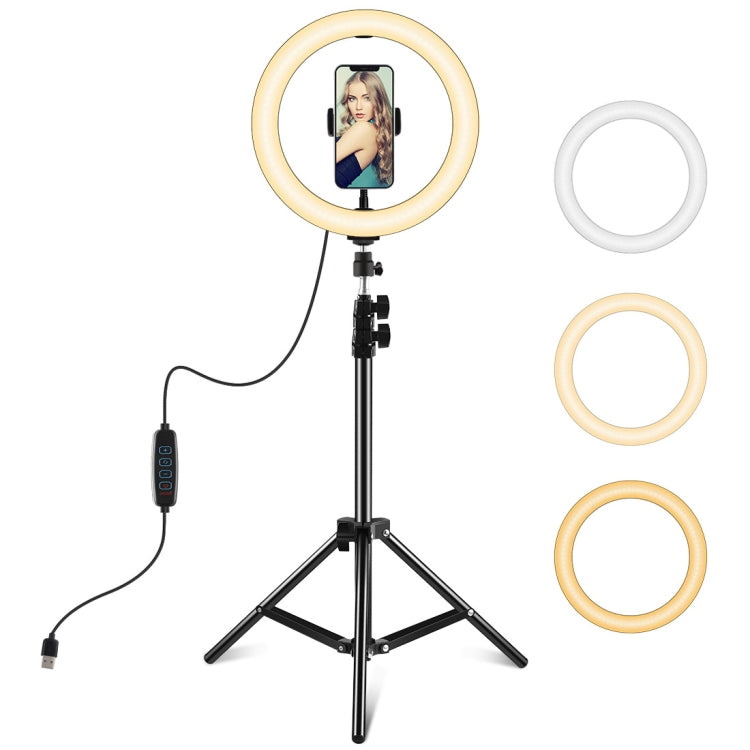 PULUZ 10.2 inch 26cm LED Ring Light  + 1.1m Tripod Mount Selfie Beauty Vlogging Video Light  Live Broadcast Kits