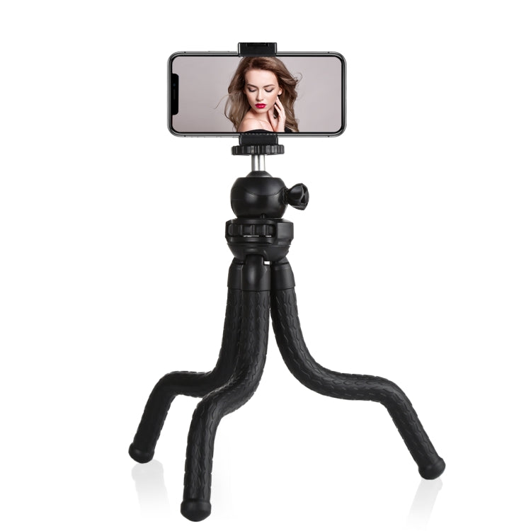 PULUZ Mini Octopus Flexible Tripod Holder with Ball Head & Phone Clamp + Tripod Mount Adapter & Long Screw for SLR Cameras, GoPro, Cellphone, Size: 30cmx5cm, 30cm Tripod + Phone Clamp