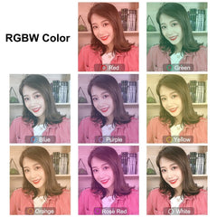 PULUZ 6.2 inch 16cm USB 10 Modes 8 Colors RGBW Dimmable LED Ring Vlogging Photography Video Lights + Round Base Desktop Mount with Cold Shoe Tripod Ball Head