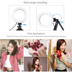 PULUZ 6.2 inch 16cm USB 3 Modes Dimmable LED Ring Vlogging Photography Video Lights + Pocket Tripod Mount Kit with Cold Shoe Tripod Ball Head