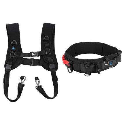 PULUZ 2 in 1 Multi-functional Bundle Waistband Strap + Double Shoulders Strap Kits with Hook for SLR / DSLR Cameras, 2 in 1 Kits