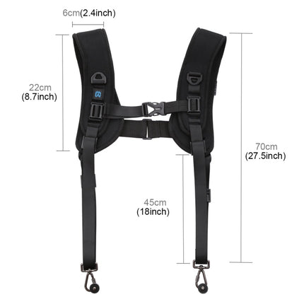 PULUZ 2 in 1 Multi-functional Bundle Waistband Strap + Double Shoulders Strap Kits with Hook for SLR / DSLR Cameras, 2 in 1 Kits