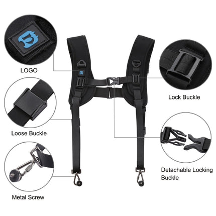 PULUZ 2 in 1 Multi-functional Bundle Waistband Strap + Double Shoulders Strap Kits with Hook for SLR / DSLR Cameras, 2 in 1 Kits
