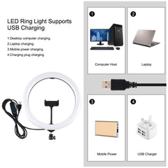 PULUZ 11.8 inch 30cm Light + 1.65m Tripod + Dual Phone Bracket Curved Surface USB 3 Modes Dimmable Dual Color Temperature LED Ring Vlogging Video Light  Live Broadcast Kits with Phone Clamp