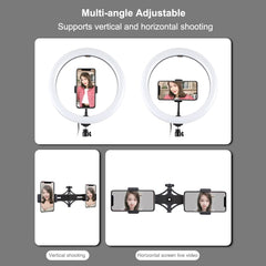 PULUZ 11.8 inch 30cm Light + 1.65m Tripod + Dual Phone Bracket Curved Surface USB 3 Modes Dimmable Dual Color Temperature LED Ring Vlogging Video Light  Live Broadcast Kits with Phone Clamp