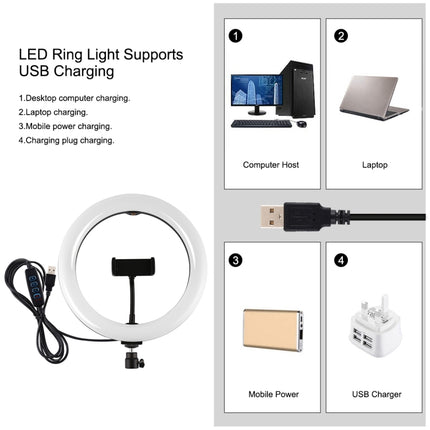 PULUZ 1.65m Tripod Mount + Dual Phone Brackets + 10.2 inch 26cm Curved Surface USB 3 Modes Dimmable Dual Color Temperature Ring Selfie Vlogging Video Light Live Broadcast Kits with Phone Clamp & Selfie Remote Control, 10.2 inch+1.65m Tripod+Dual Bracket