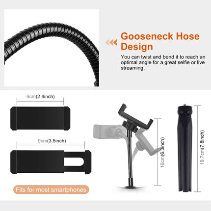 PULUZ 10.2 inch 26cm Selfie Beauty Light + Desktop Tripod Mount USB 3 Modes Dimmable LED Ring Vlogging Selfie Photography Video Lights with Cold Shoe Tripod Ball Head & Phone Clamp, Tripod Mount + 10.2 inch